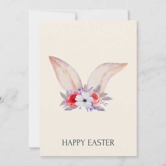 Bunny Ears Easter Party Invitation Kaart (Voorkant)