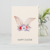 Bunny Ears Easter Party Invitation Kaart (Staand voorkant)