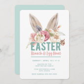 Bunny Ears | Pasen Brunch en Egg Hunt Uitnodiging (Voorkant / Achterkant)