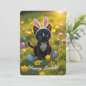 Bunny Ears & Spint: Felini's Paasspel Feestdagenkaart (Staand voorkant)