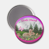 Bunny Easter art magnet Magneet (Voorkant / Achterkant)