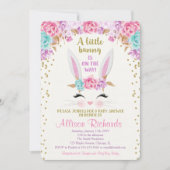 Bunny Easter baby shower uitnodiging meisje (Voorkant)