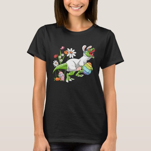Bunny Easter Basket Stuffers Easter Dinosaur  Boys T-shirt (Voorkant)