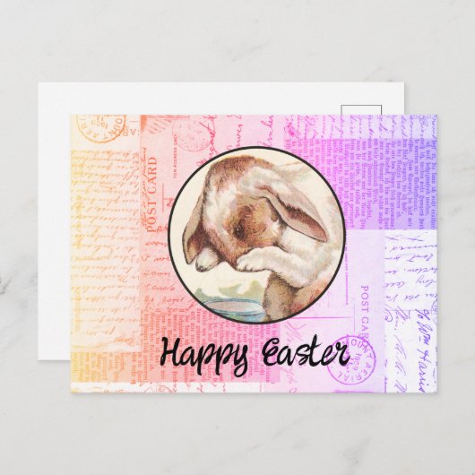  Bunny Easter Briefkaart (Voorkant / Achterkant)