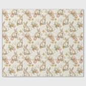  Bunny & Easter Eggs Pattern Cadeaupapier (Vlak)