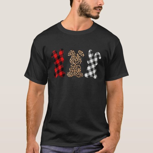 Bunny Easter Leopard Buffalo Rabbit Easter D T-shirt (Voorkant)