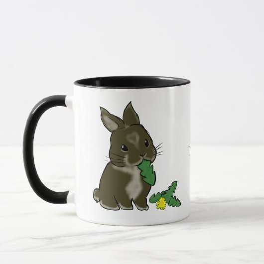 Bunny eating dandelion  mok (Links)