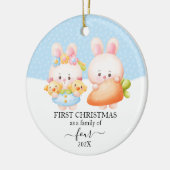 Bunny eerste kerstgezin van 4 keramisch ornament (Links)