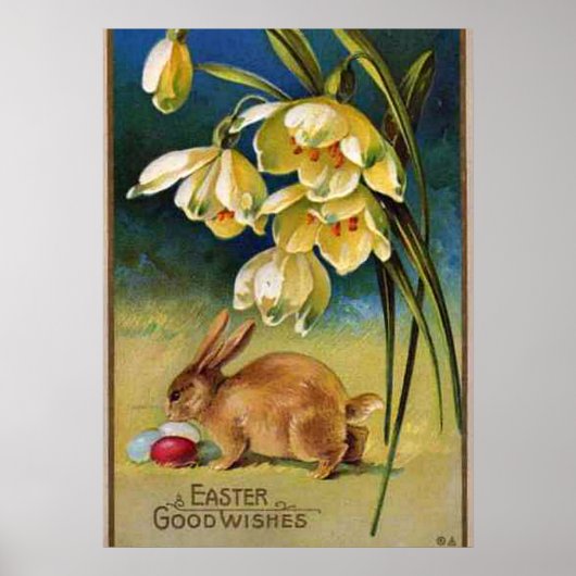 Bunny, Eieren en Snowdrops, 1910 Poster (Voorkant)