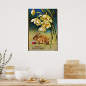 Bunny, Eieren en Snowdrops, 1910 Poster (Keuken)