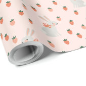 Bunny en aardbei cadeaupapier (Rol Hoek)