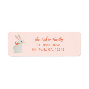 Bunny en Aardbei Retouradres Etiket