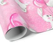 Bunny en ballonnen. Roze Cadeaupapier (Rol Hoek)