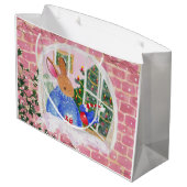 Bunny en Bird gift tas Large Cadeautasje (Achterkant Gekanteld)