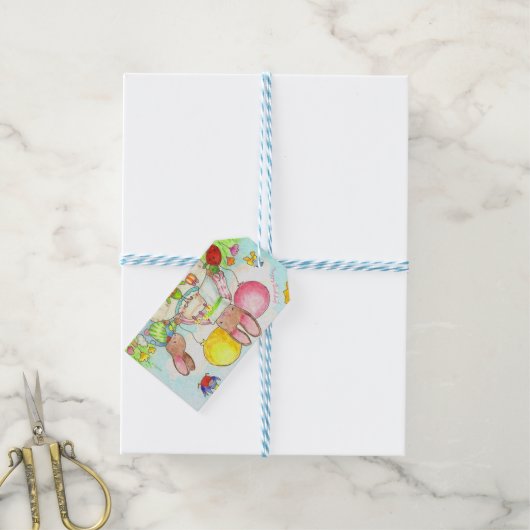 Bunny en bug gift label cadeaulabel (Met Touw)