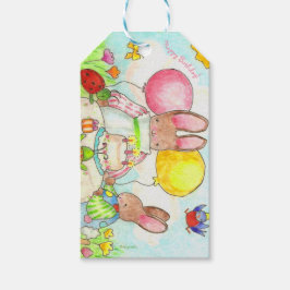 Bunny en bug gift label cadeaulabel