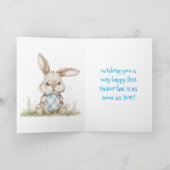 BUNNY EN CARTE BLUE PREMIER PÂQUES (Intérieur)