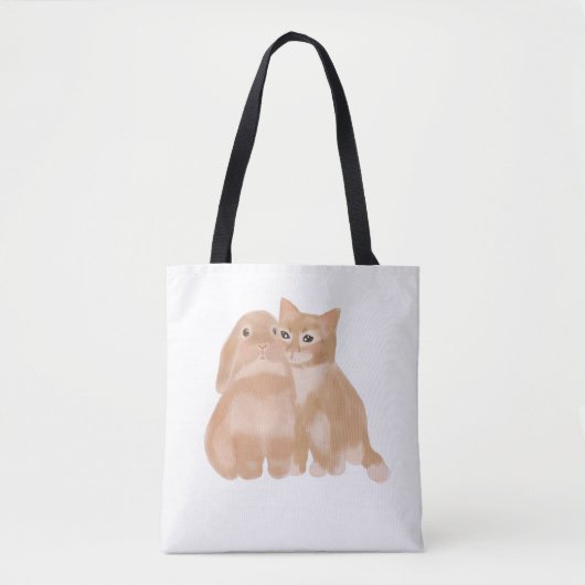 Bunny en Cat! canvas tas (Voorkant)