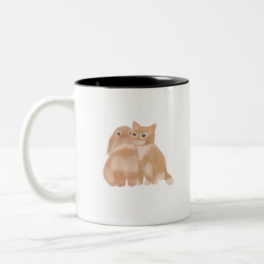 Bunny en Cat! mok (Links)