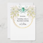 Bunny En Coupe Grand-fille Carte de vacances de Pâ (Dos)