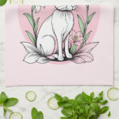 Bunny en lelies theedoek (Gevouwen)