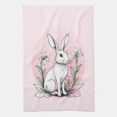 Bunny en lelies theedoek (Verticaal)