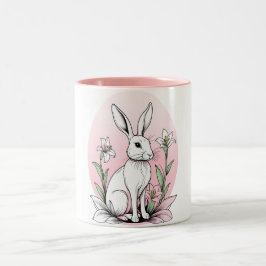Bunny en lelies tweekleurige koffiemok