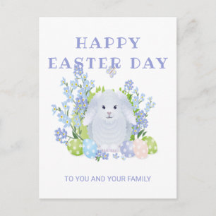 Bunny- en paaseieren feestdagenkaart