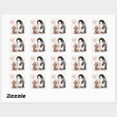 Bunny en Penguin vriendschap Vierkante Sticker (Vel)