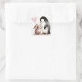 Bunny en Penguin vriendschap Vierkante Sticker (Tas)