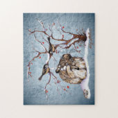 Bunny- en sneeuwvogels legpuzzel (Verticaal)