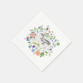 Bunny en Spring Flowers Servet (Hoek)