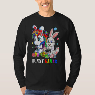 Bunny en Unicorn Easter Gamer Video Game T-shirt