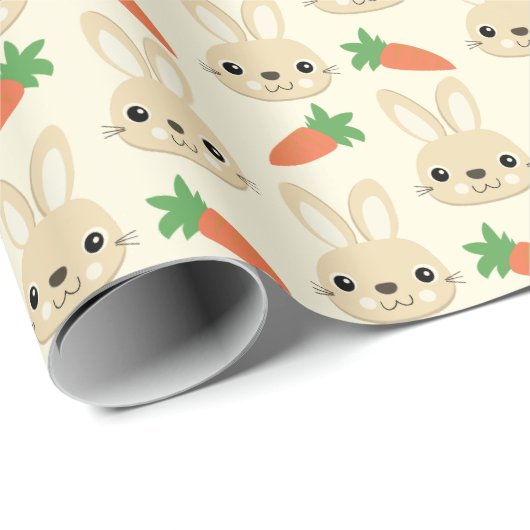 Bunny- en wortelpaaspatroon cadeaupapier (Rol Hoek)