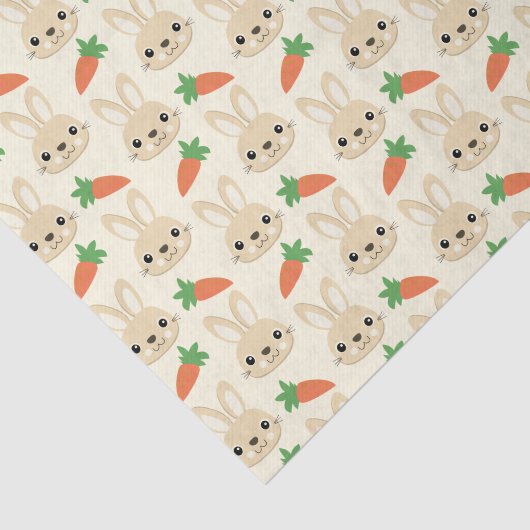 Bunny- en wortelpaaspatroon tissuepapier (Detail)