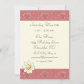 Bunny et fleurs Invitation d'anniversaire pour les (Dos)