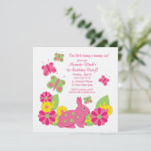 Bunny et papillons Invitation d'anniversaire (Debout devant)