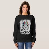 Bunny Face Cma Glasses Nurse Easter Day Trui (Voorkant volledig)