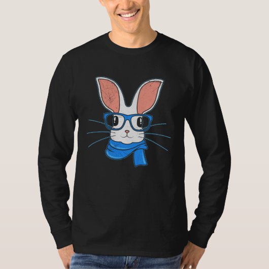 Bunny face Cool Easter Bunny with Glasses Easter 1 T-shirt (Voorkant)