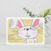 Bunny Face Invitation Kaart (Staand voorkant)