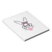 Bunny Face Luipaard Bril Bubble Gum Pasen Dag G Notitieblok (Schuin)