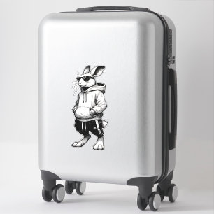 Bunny Face met een zonnebril, een gelukkige paasda Sticker