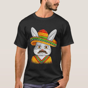 Bunny Face met Sombrero boys Mannen Kinder paasdag T-shirt