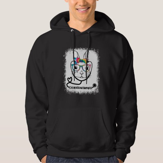 Bunny Face Occupational Therapist Glasses Nurse Ea Hoodie (Voorkant)