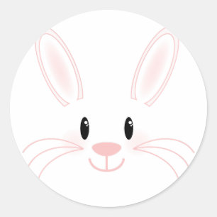 Bunny Face Ronde Sticker