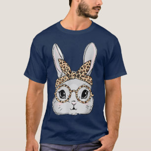 Bunny Face Sunglazen Leopard-bril Hoofdband Eas T-shirt