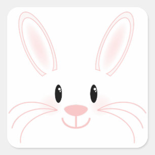 Bunny Face Vierkante Sticker