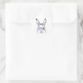 Bunny Face Wink Eyes Bandana Heart Gles Bubblegum Ronde Sticker (Tas)