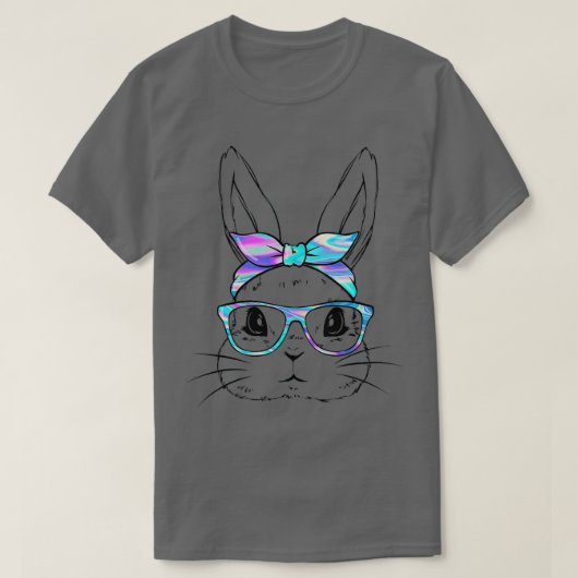 Bunny Face With Sunglasses Easter Day For Boys Men T-shirt (Design voorkant)