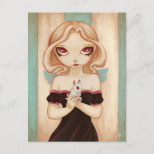 Bunny - fairy albino bunny briefkaart